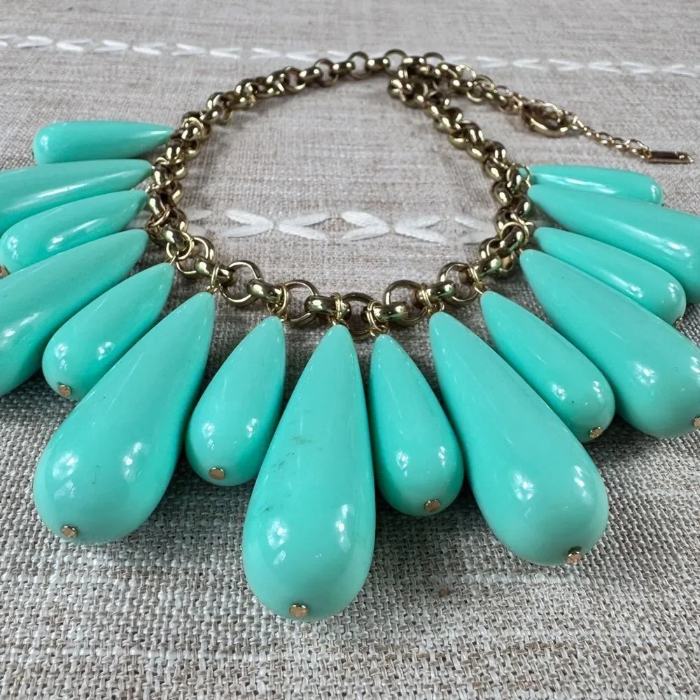 Inc Elegant Faux Turquoise Teardrop Necklace